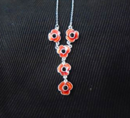 5 poppy necklace